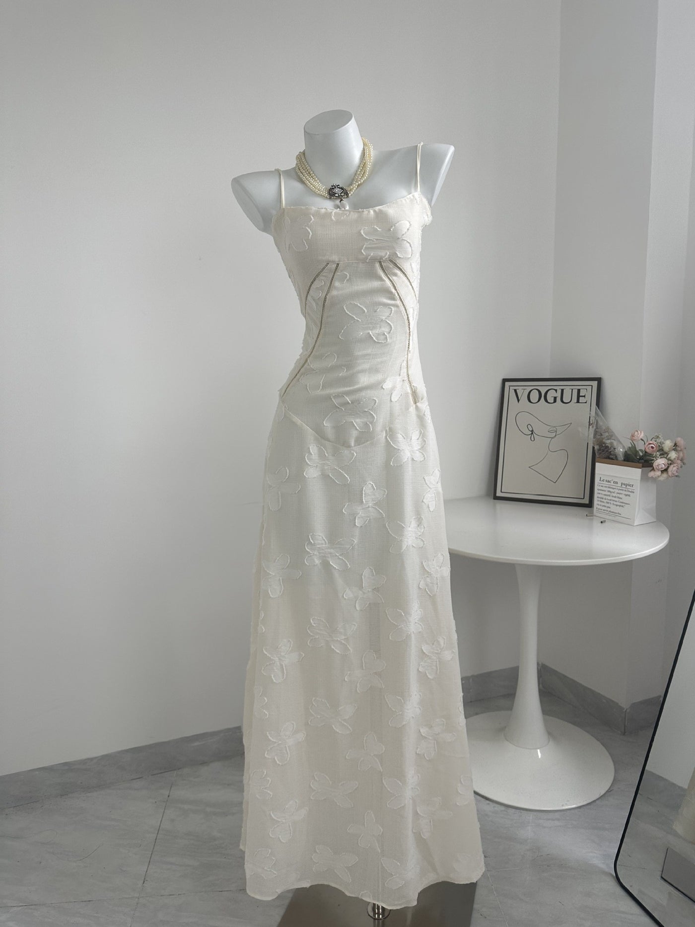 New Embroidered Floral Long Skirt With High-end Feel, Luxurious Camisole Skirt, Slimming Dress