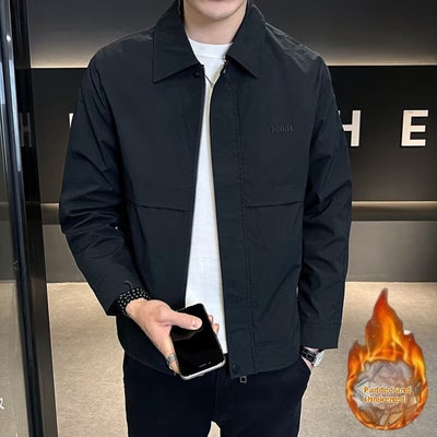 Cool Minimalism Lapel Men's Workwear Jacket